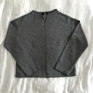 Uniqlo Wool Blend Boatneck Top - Gray